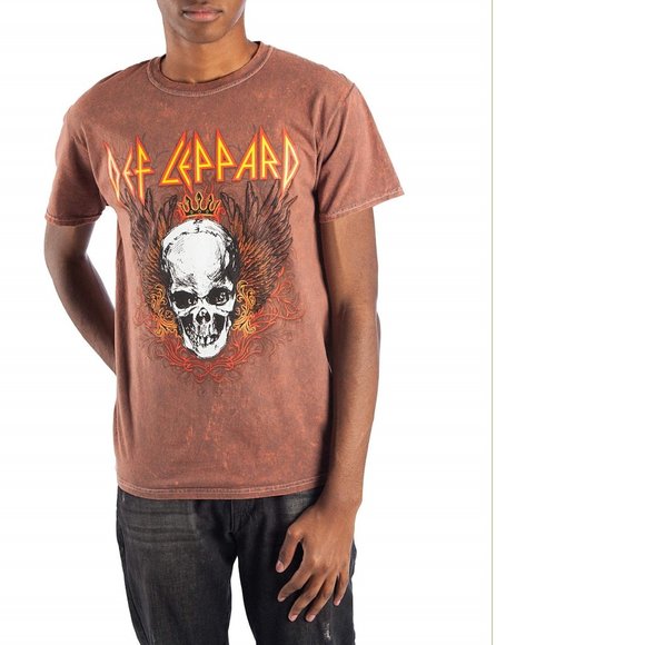 Def Leppard Winged Skull Mineral Wash metal rock Official T-Shirt M NWT - Picture 1 of 4